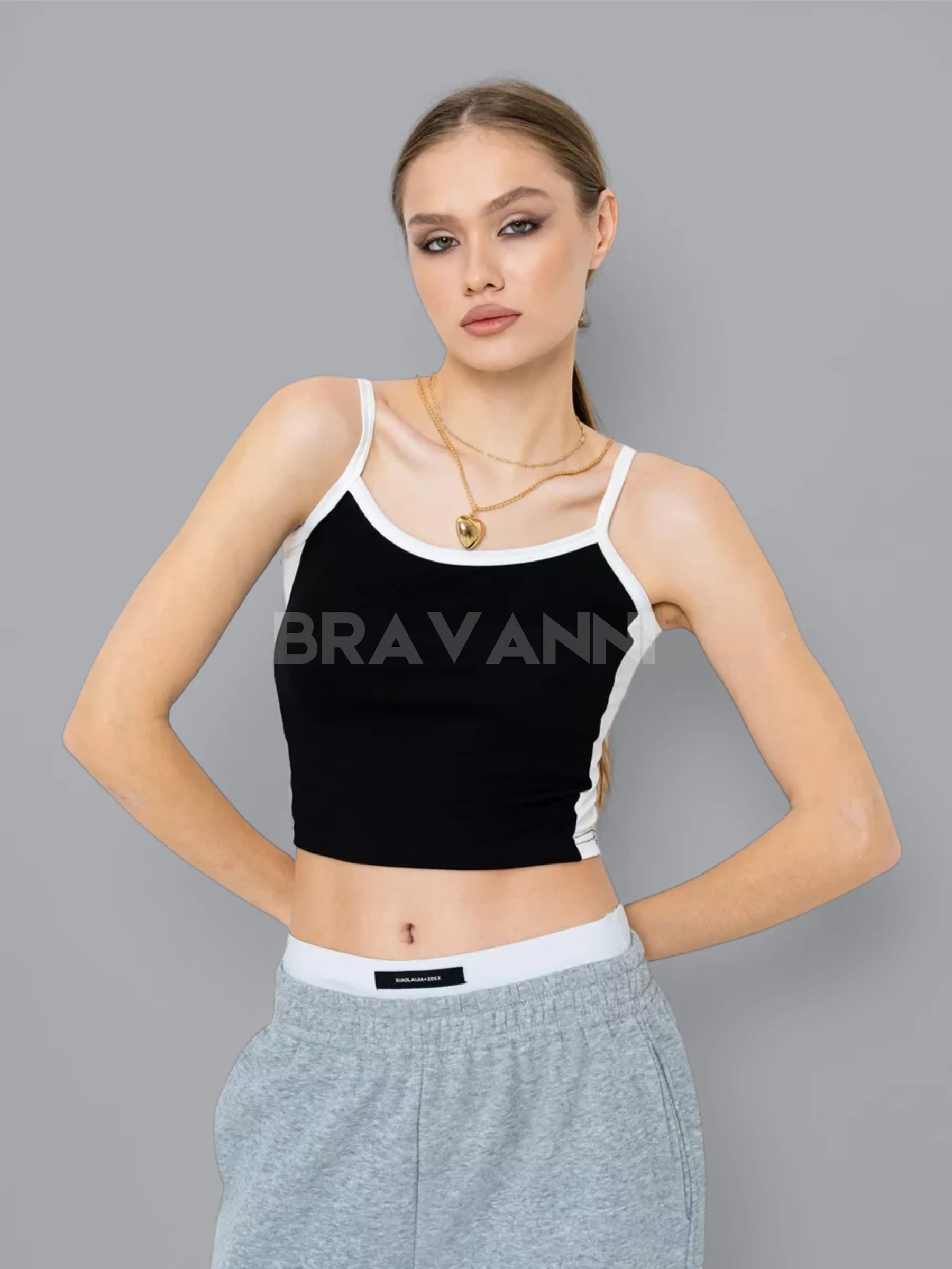 Cropped com faixa Branca e Decote Redondo - VibeRush