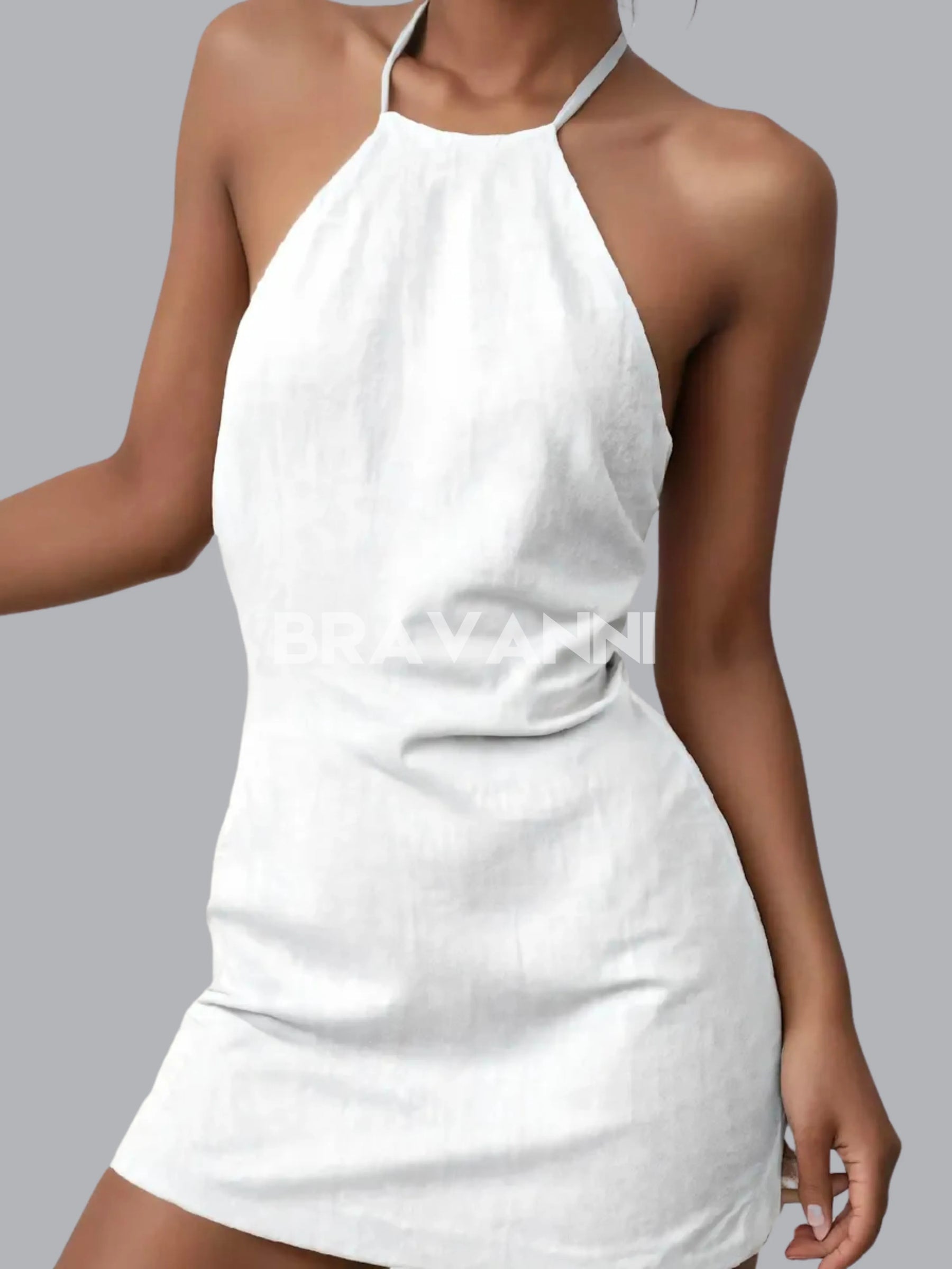 Vestido Evasê Sem Costas com Amarração - Preto - SummerSlin