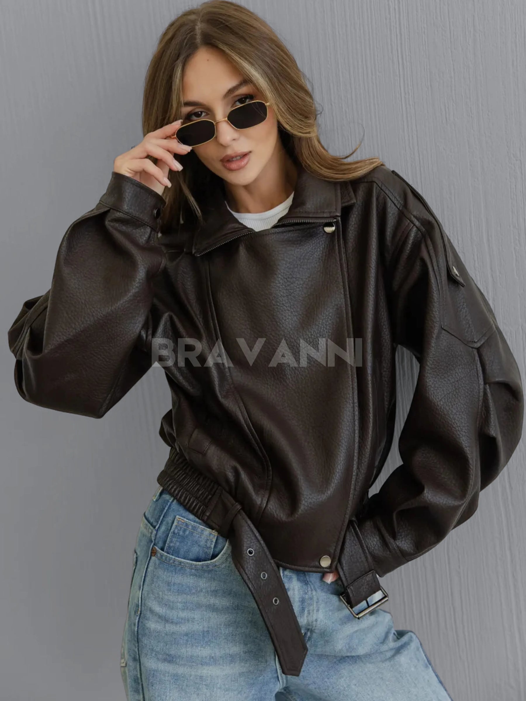 Jaqueta Bomber Oversized com Zíper e Botões - RetroVibe