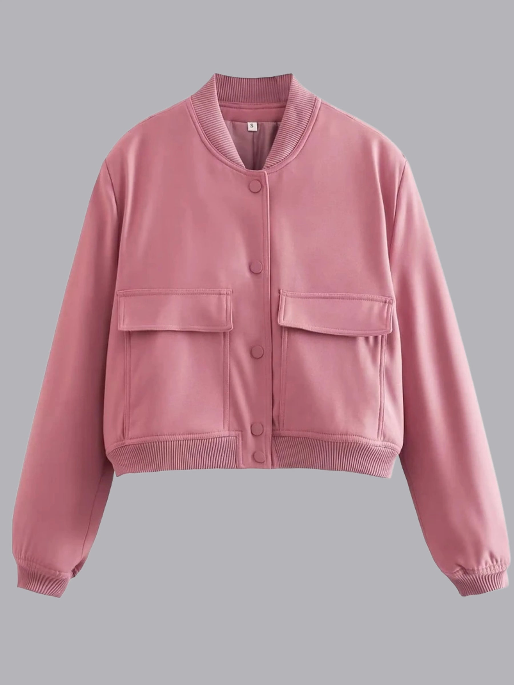 Jaqueta Bomber Feminina Oversized Curta com Botões - StreetChic
