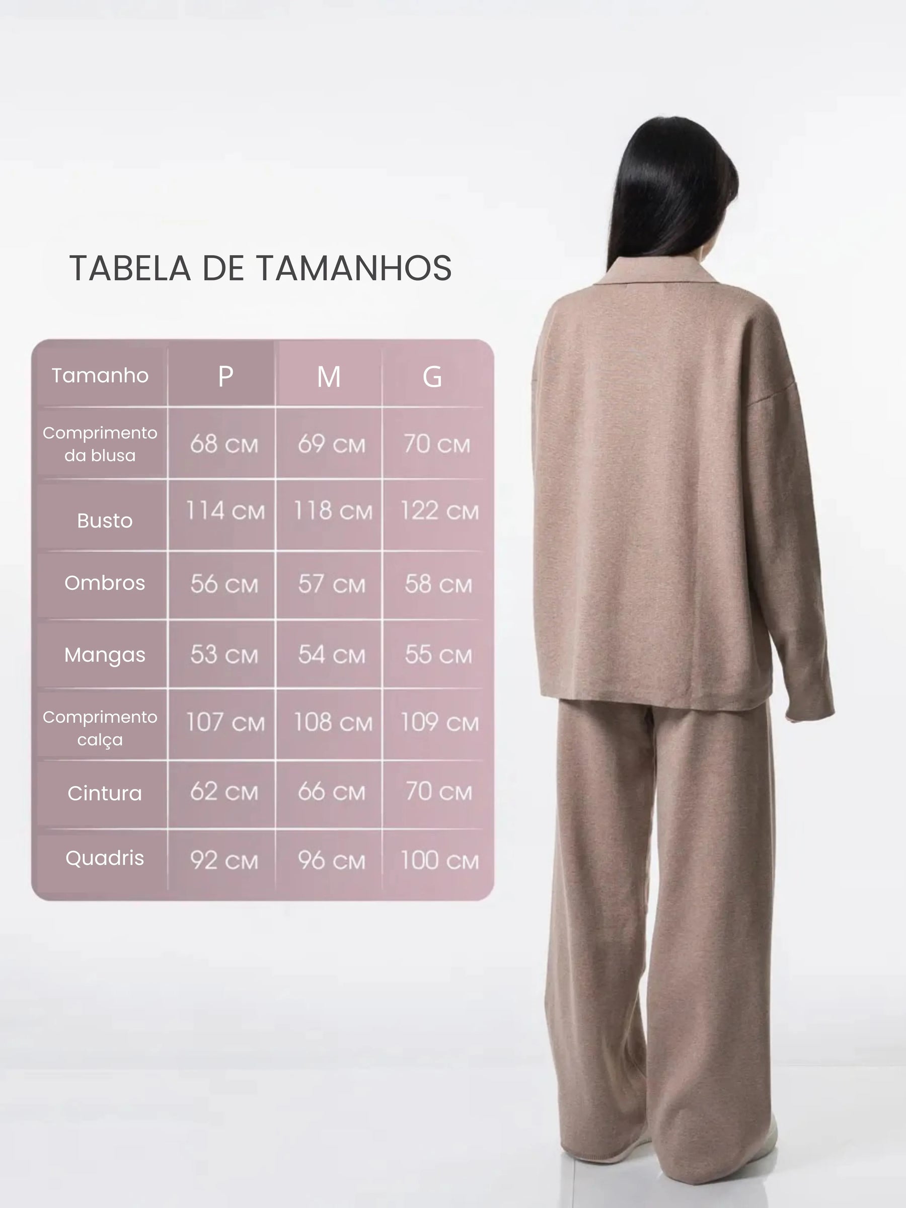 Conjunto de Malha com Calças e Suéter Semi-Ajustado - CozyChic