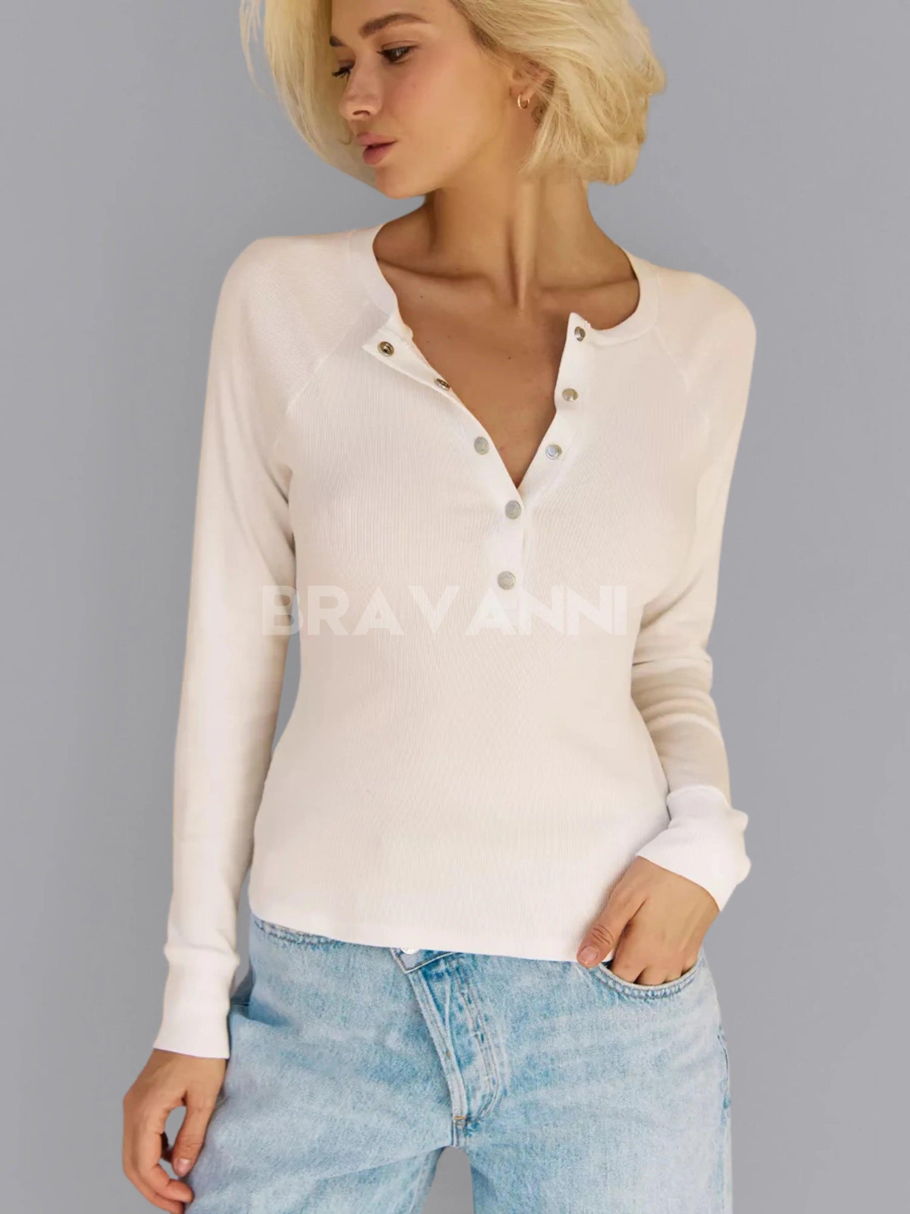 Blusa Feminina Canelada Manga Longa - ChicFlex