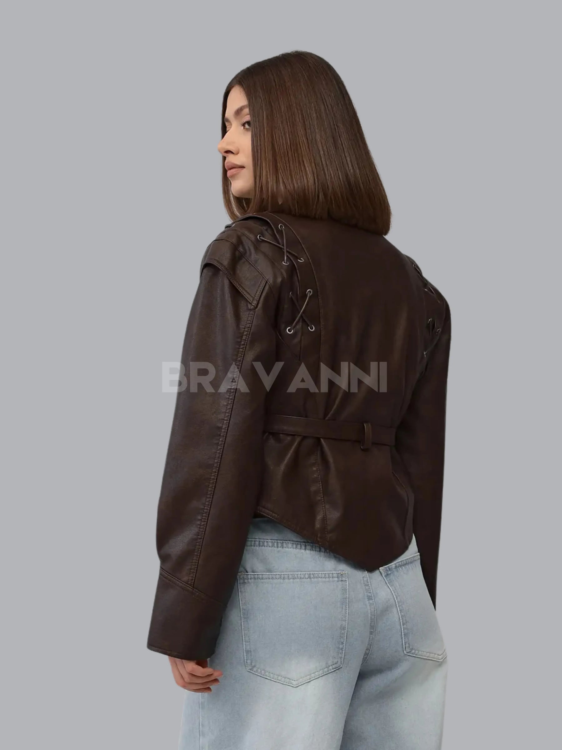 Jaqueta Biker Oversized com Cinto e Botões - BoldChic