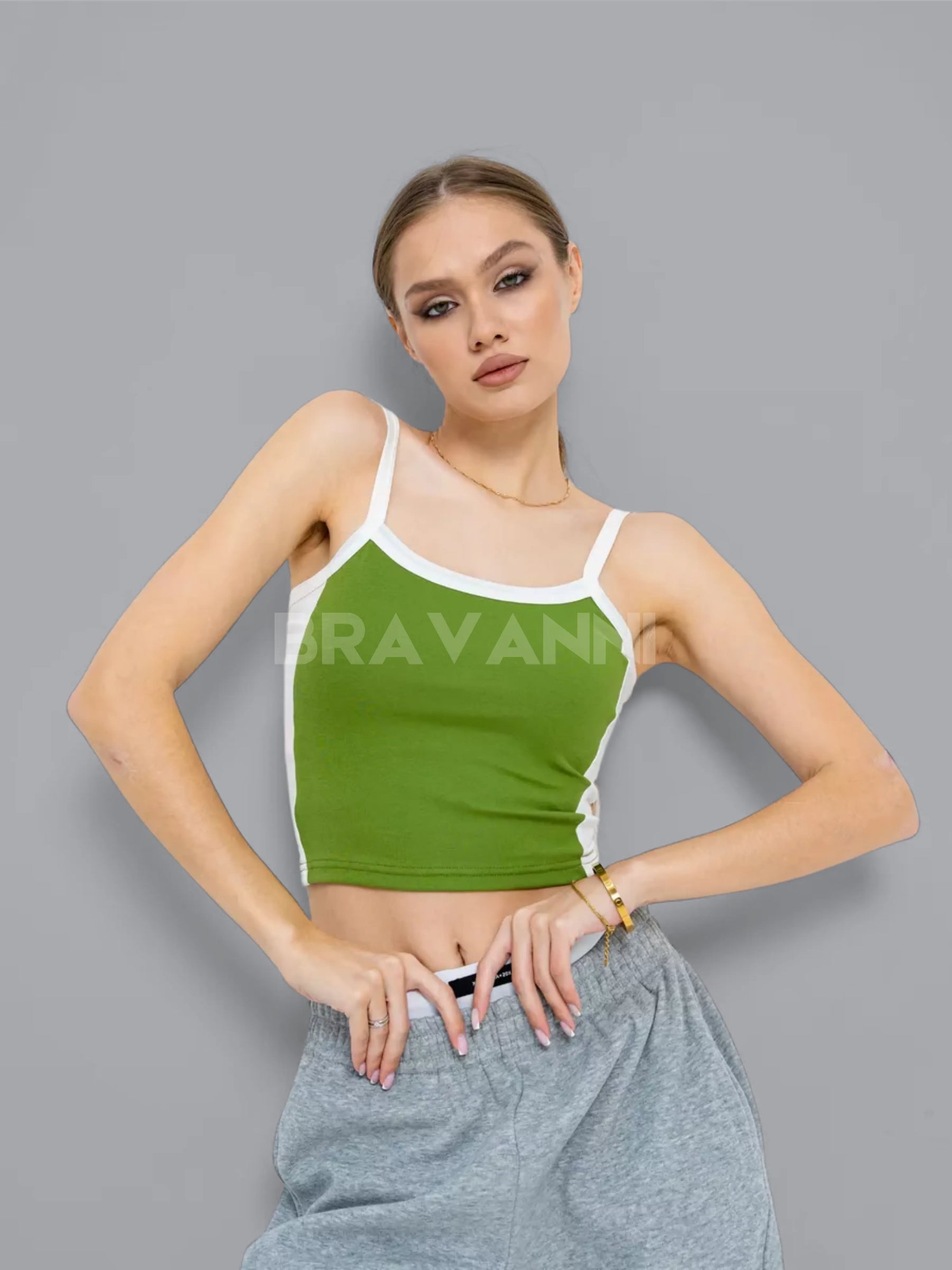 Cropped com faixa Branca e Decote Redondo - VibeRush