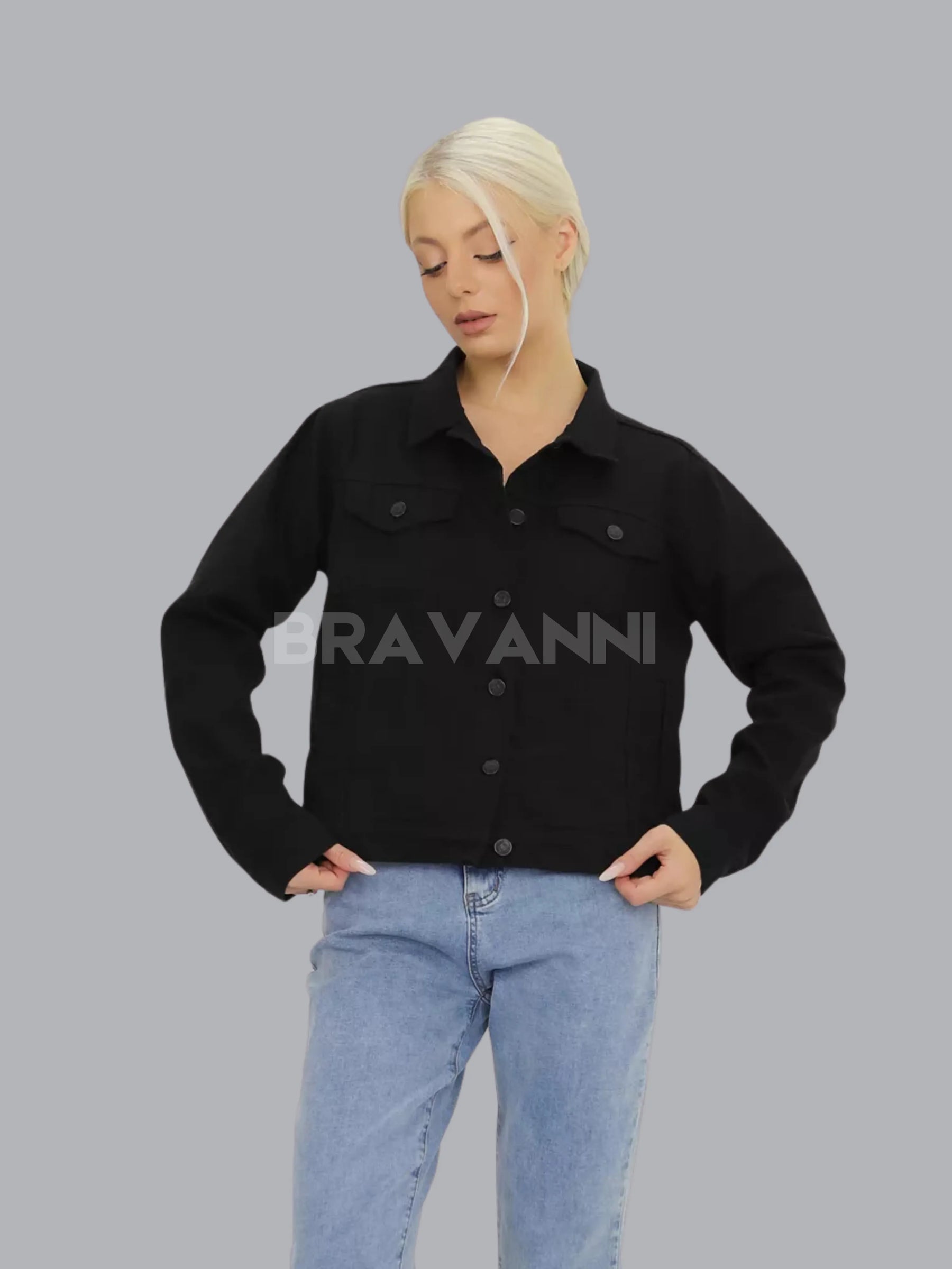 Jaqueta Jeans Oversized com Bolsos Laterais - FreeVibe