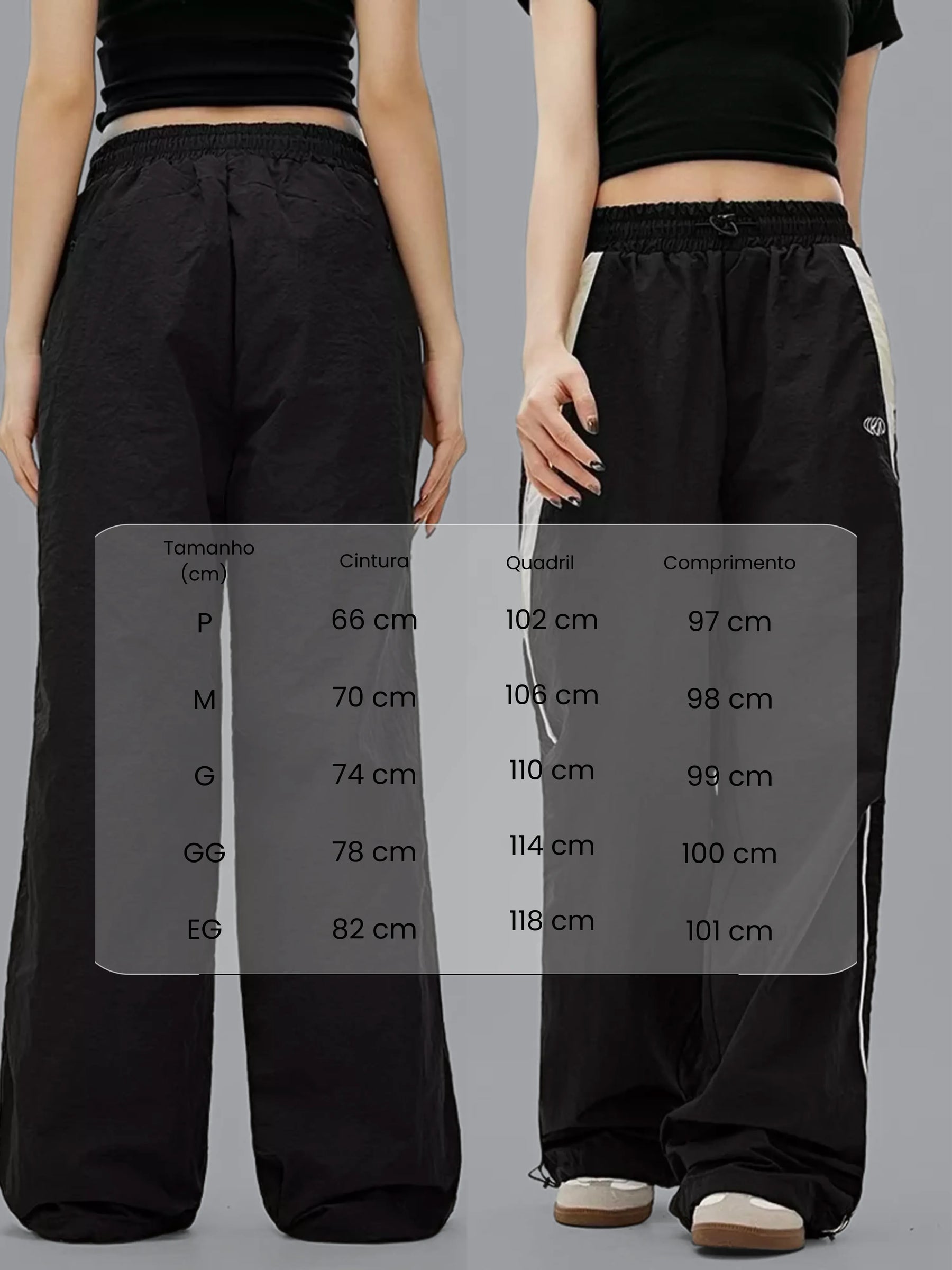 Calça Cargo Oversized com Cintura Alta e Bolsos - StreetPulse