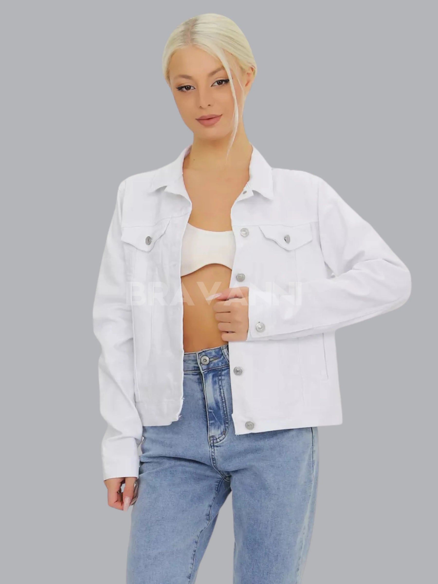 Jaqueta Jeans Oversized com Bolsos Laterais - FreeVibe