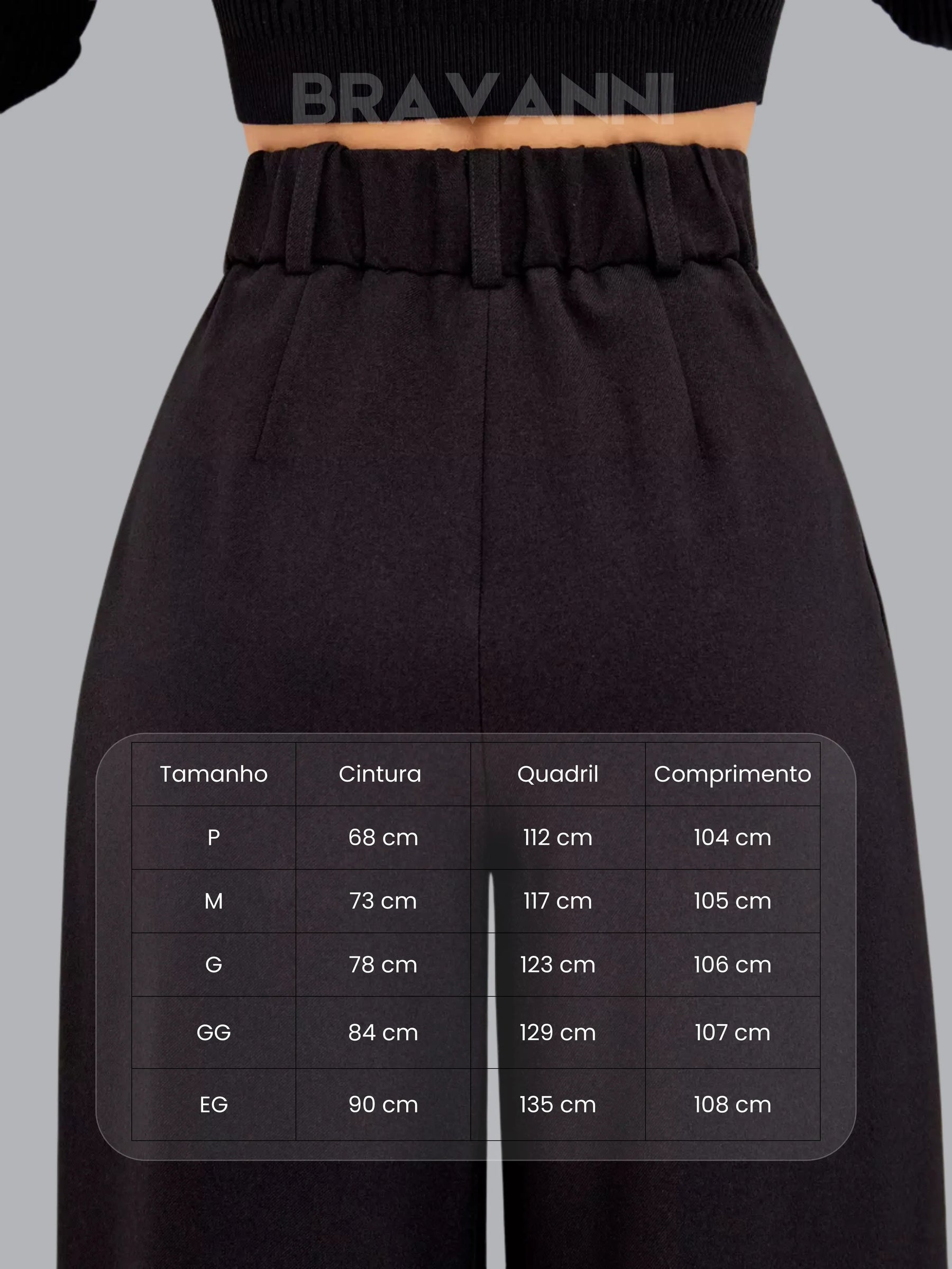 Calça Palazzo de Cintura Alta com Pregas Duplas - FlowGrace