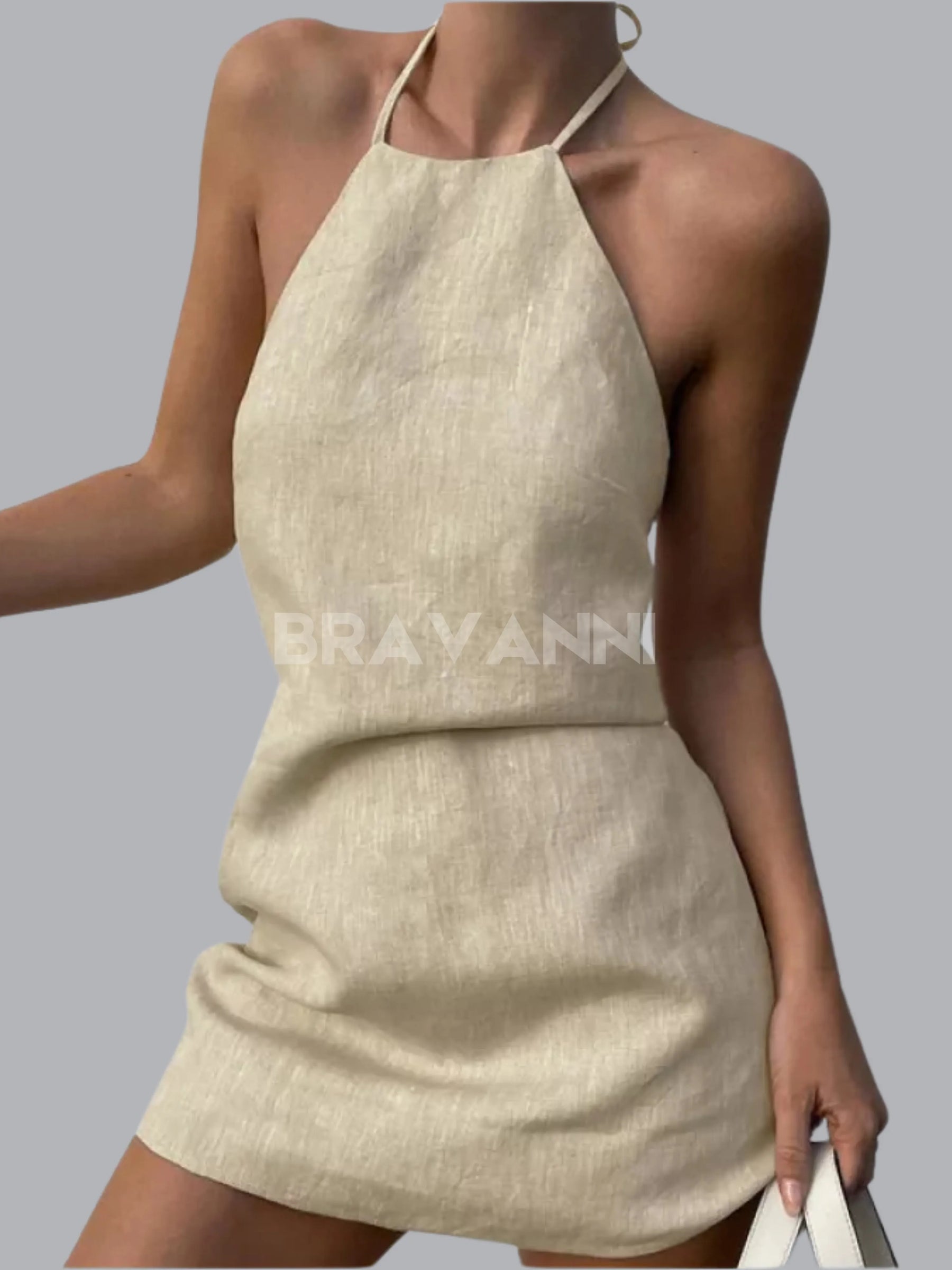 Vestido Evasê Sem Costas com Amarração - Preto - SummerSlin