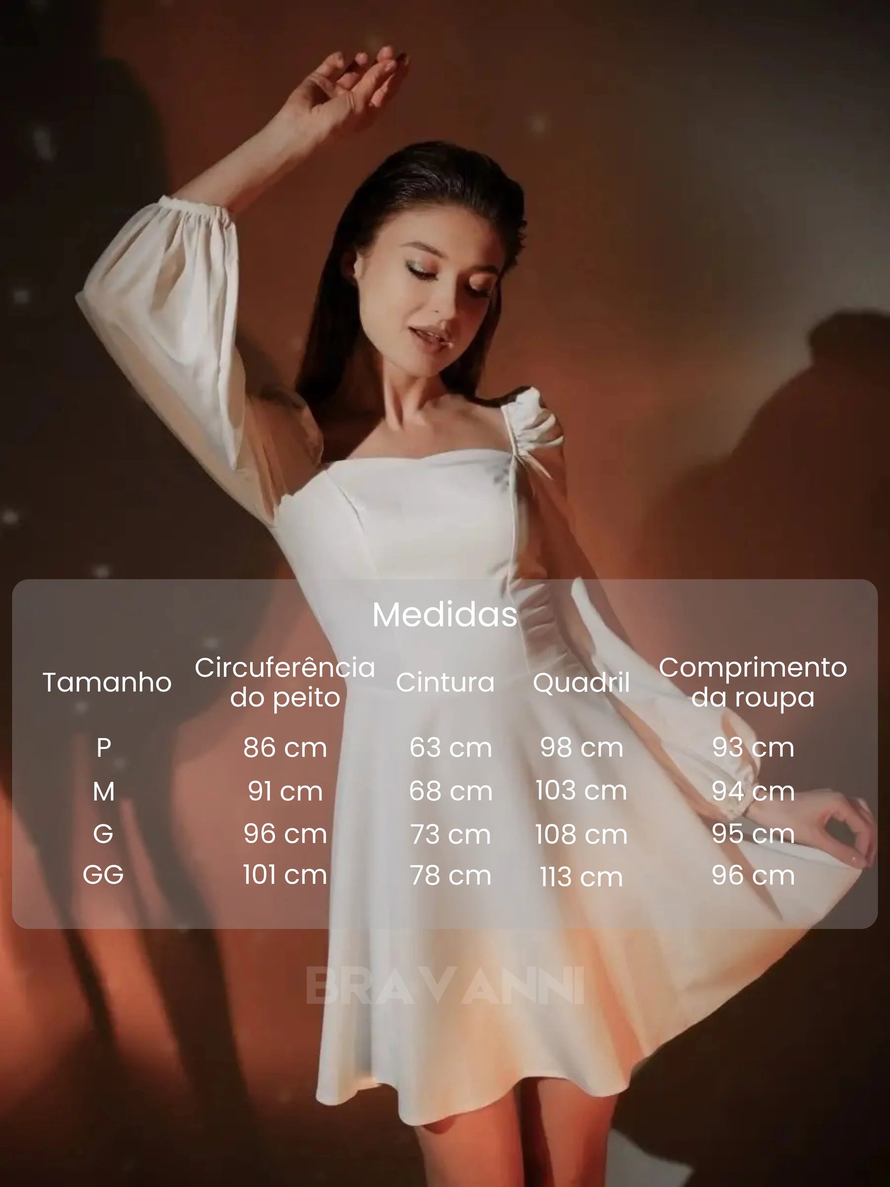 Vestido Feminino Manga Longa Bufante com Decote Quadrado - AirGlow