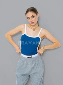 Cropped com faixa Branca e Decote Redondo - VibeRush