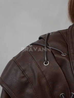 Jaqueta Biker Oversized com Cinto e Botões - BoldChic