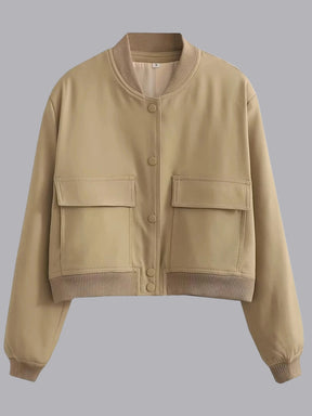 Jaqueta Bomber Feminina Oversized Curta com Botões - StreetChic