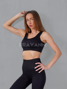 Conjunto Fitness com Top Canelado e Legging de Cintura Alta - VibeActive