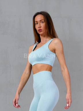 Conjunto Fitness com Top Canelado e Legging de Cintura Alta - VibeActive