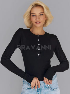 Blusa Feminina Canelada Manga Longa - ChicFlex