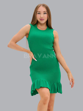 Vestido A-Line Sem Mangas com Babados - BoldFlare