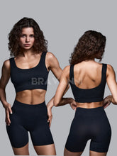 Conjunto Fitness com Top Canelado e Short de Cintura Alta - VibeFit
