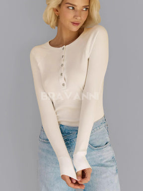 Blusa Feminina Canelada Manga Longa - ChicFlex