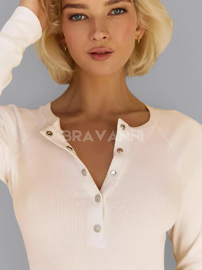 Blusa Feminina Canelada Manga Longa - ChicFlex