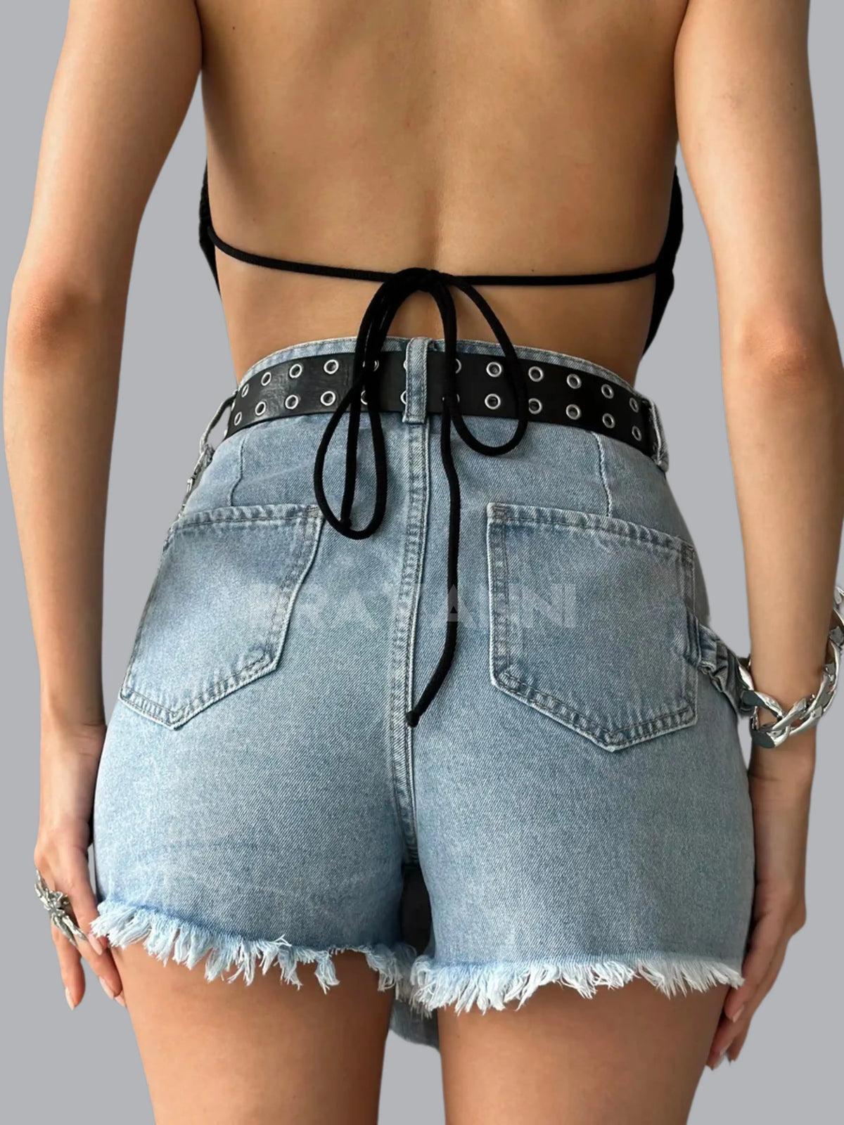 Saia-Shorts Jeans com Cintura Alta  - TrendVibe