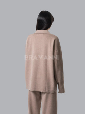 Conjunto de Malha com Calças e Suéter Semi-Ajustado - CozyChic