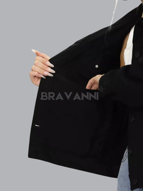 Jaqueta Jeans Oversized com Bolsos Laterais - FreeVibe