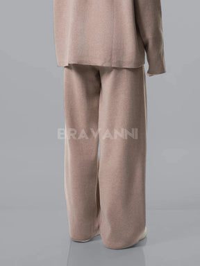 Conjunto de Malha com Calças e Suéter Semi-Ajustado - CozyChic