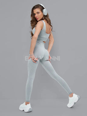 Conjunto Fitness com Top Canelado e Legging de Cintura Alta - VibeActive