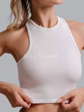 Cropped canelado com Decote em U - ActiveRise