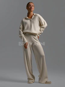 Conjunto de Malha com Calças e Suéter Semi-Ajustado - CozyChic