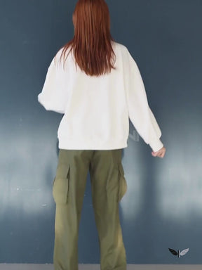 Calças Cargo Oversized com Cintura Alta e Bolsos Patch - UrbanLine